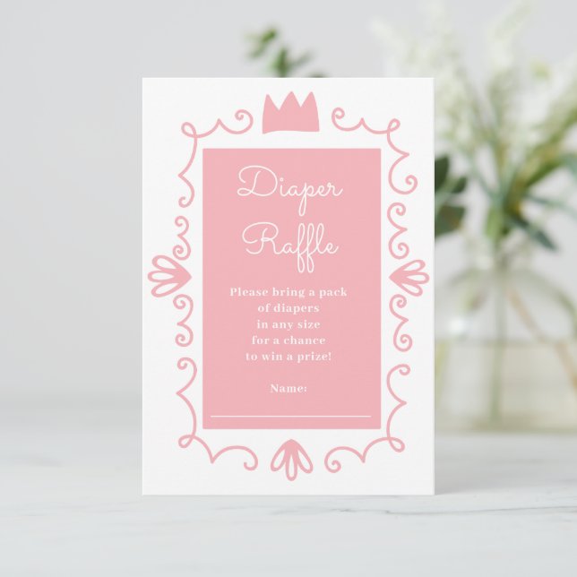 Eine kleine Prinzessin moderne Pink Girl Babydusch Begleitkarte (Stehend Vorderseite)