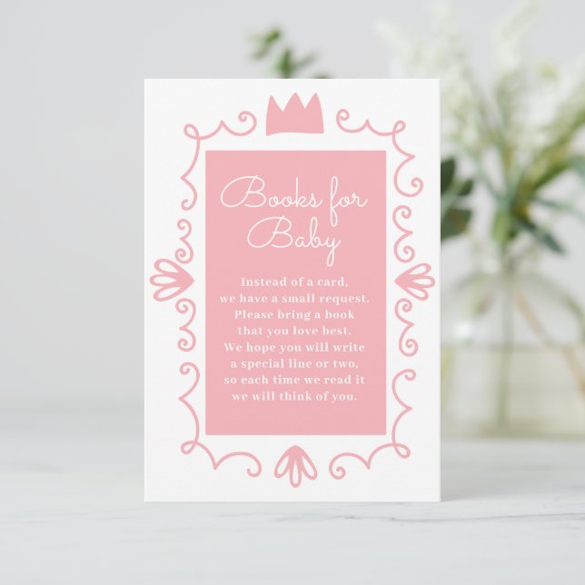 Eine kleine Prinzessin moderne Pink Girl Babydusch Begleitkarte (Stehend Vorderseite)