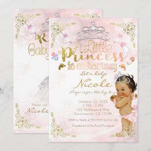 Eine kleine Prinzessin Pink Sparkle Baby Girl Show Einladung