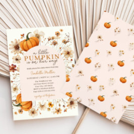 Eine kleine Pumkin Floral Baby Girl Dusche Einladung