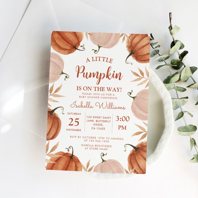 Eine kleine Pumkin Girl Babydusche Einladung (Von Creator hochgeladen)