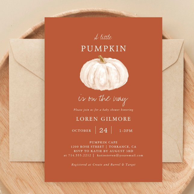 Eine kleine Pumpkin Autumn Baby Dusche Einladung (Von Creator hochgeladen)
