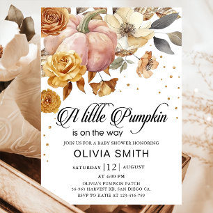 Eine kleine Pumpkin Autumn Baby Shower Einladung