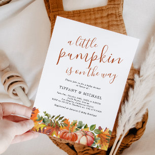 Eine kleine Pumpkin Autumn Baby Shower Einladung