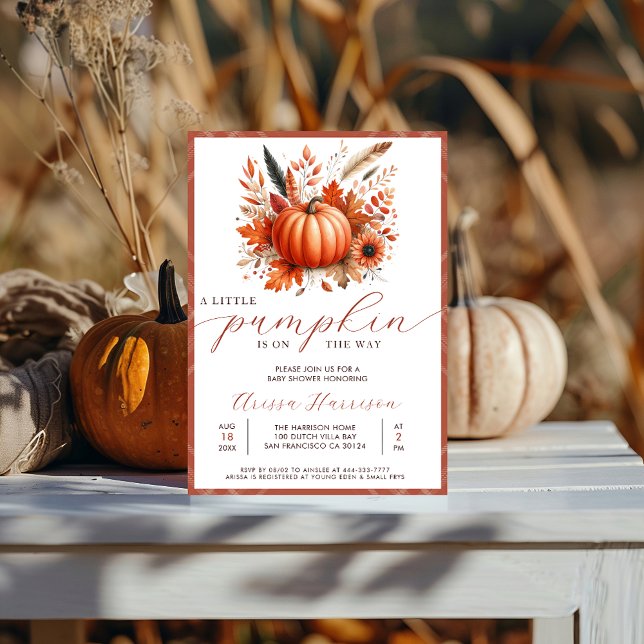 Eine kleine Pumpkin Autumn Baby Shower Einladung (Von Creator hochgeladen)