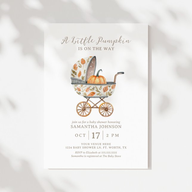 Eine kleine Pumpkin Autumn Baby Shower Einladung (Von Creator hochgeladen)