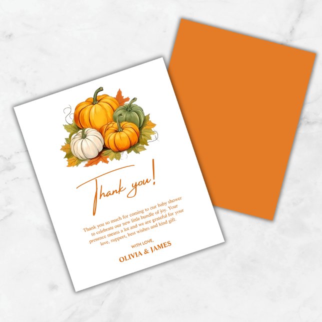 Eine kleine Pumpkin Baby Dusche Danke Karte (A Little Pumpkin Baby Shower Thank You Card )