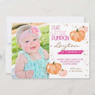 Eine kleine Pumpkin Birthday Einladungskarte