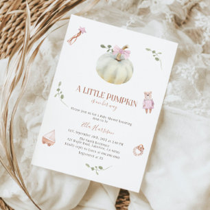 Eine kleine Pumpkin Boho Vintag Toys Baby Dusche Einladung