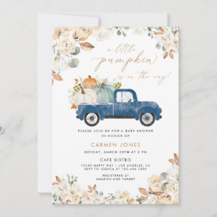 Eine kleine Pumpkin Fall Baby Dusche   Blaue LKW Einladung