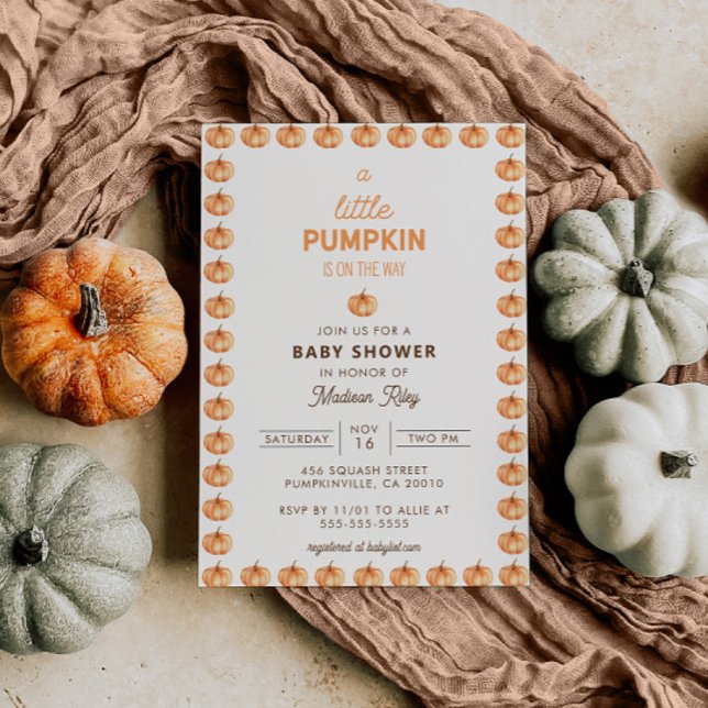 Eine kleine Pumpkin Fall Baby Dusche Einladung (Von Creator hochgeladen)