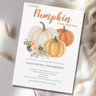 Eine kleine Pumpkin Fall Baby Dusche Einladung