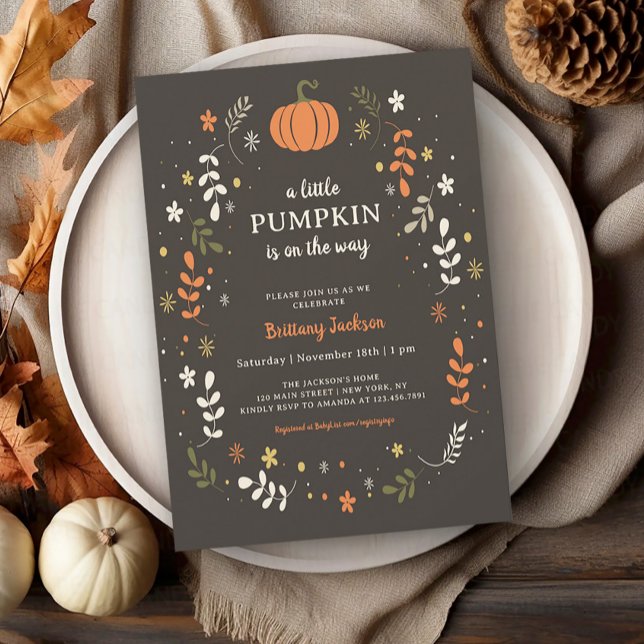Eine kleine Pumpkin Fall Baby Dusche Einladung (Von Creator hochgeladen)