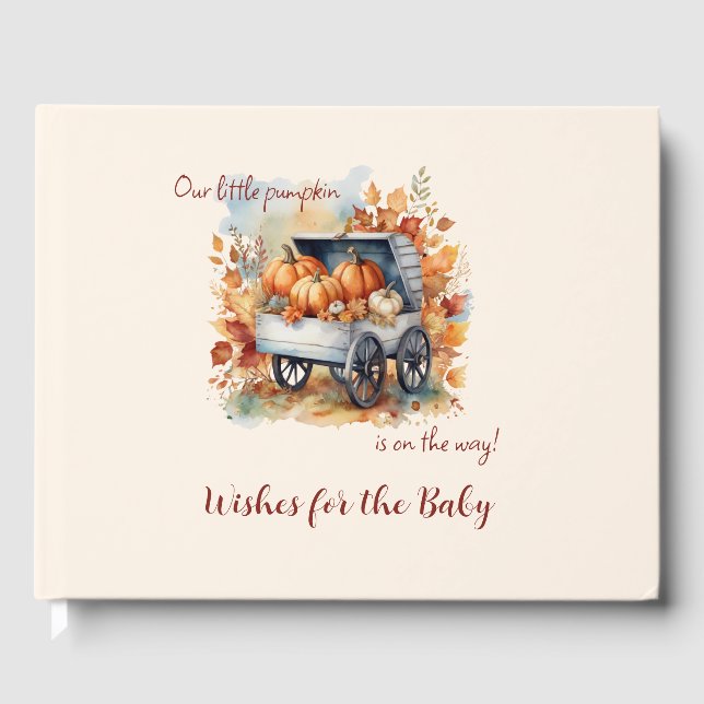 Eine kleine Pumpkin Fall Baby Dusche | Gender Neut Gästebuch (Vorderseite)