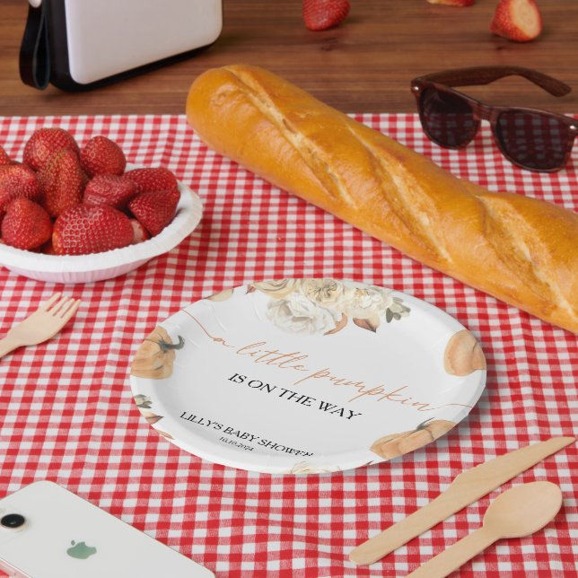 Eine kleine Pumpkin Fall Baby Dusche Pappteller (Picknick)