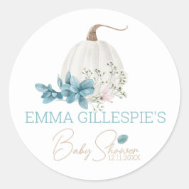 Eine kleine Pumpkin Fall Baby Dusche Runder Aufkleber