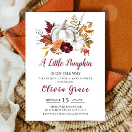 Eine kleine Pumpkin Fall Floral Baby Dusche Einladung