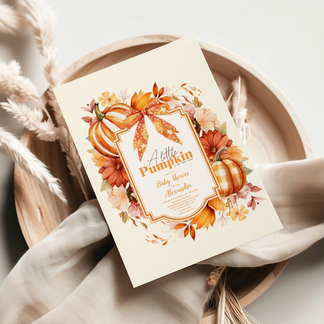 Eine kleine Pumpkin Fall Floral Baby Dusche Einladung (Von Creator hochgeladen)