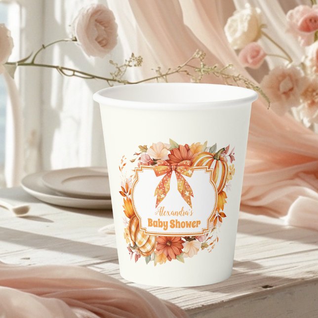 Eine kleine Pumpkin Fall Floral Baby Dusche Pappbecher (Von Creator hochgeladen)