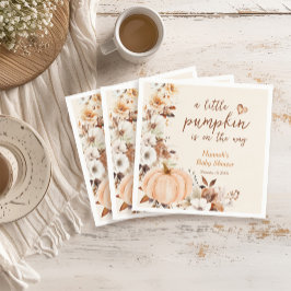 Eine kleine Pumpkin Floral Baby Dusche Serviette