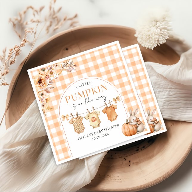 Eine kleine Pumpkin Floral Fall Baby Dusche Napkin Serviette (Von Creator hochgeladen)