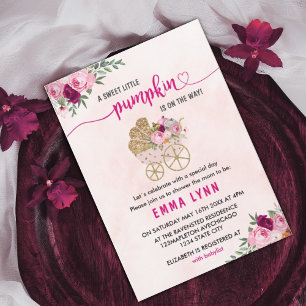 Eine kleine Pumpkin Girl-Babydusche Einladung