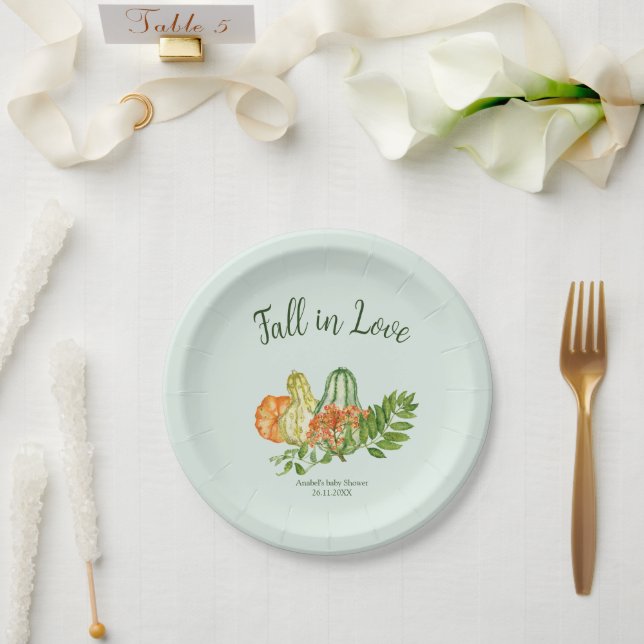 Eine kleine Pumpkin Greenerenerity Fall Baby Dusch Pappteller (Hochzeit)
