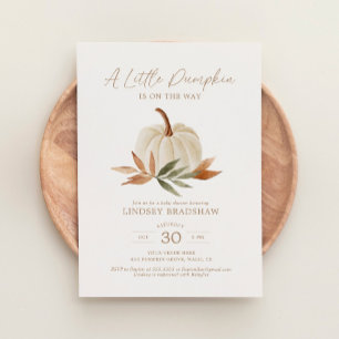 Eine kleine Pumpkin Herbst Babydusche Einladung