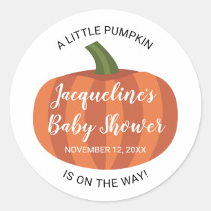 Eine kleine Pumpkin Herbst Babydusche Runder Aufkleber