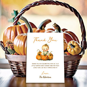 Eine kleine Pumpkin Herbst Herbstdusche Dankeskarte