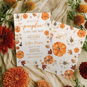 Eine kleine Pumpkin Minimal Babydusche Einladung