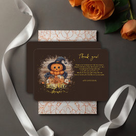 Eine kleine Pumpkin Niedliche Kawaii Glitzer Kinde Dankeskarte