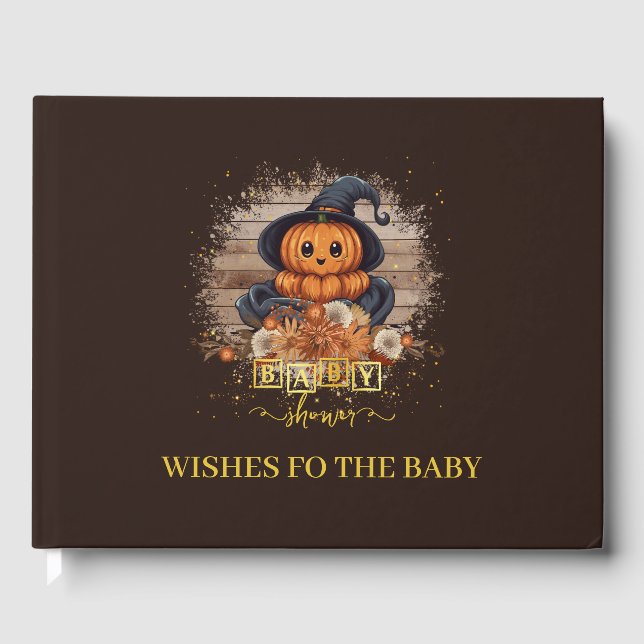 Eine kleine Pumpkin Niedliche Kawaii Glitzer Kinde Gästebuch (Vorderseite)