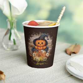 Eine kleine Pumpkin Niedliche Kawaii Glitzer Kinde Pappbecher