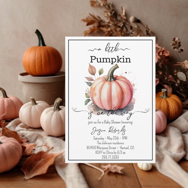 Eine kleine Pumpkin Pink Baby Dusche Einladung (Von Creator hochgeladen)
