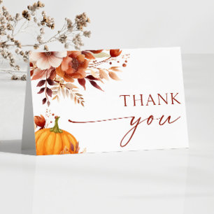 Eine kleine Pumpkin Rusty Burgundy Floral Baby Dus Dankeskarte