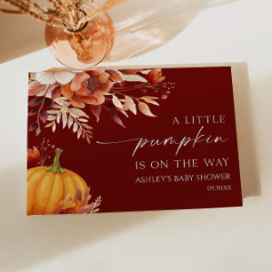 Eine kleine Pumpkin Rusty Burgundy Floral Baby Dus Gästebuch