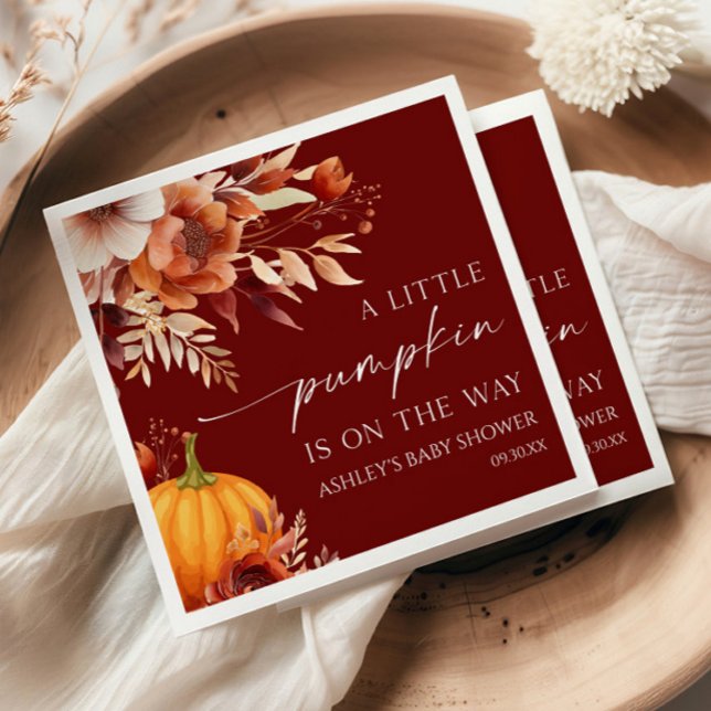 Eine kleine Pumpkin Rusty Burgundy Floral Baby Dus Serviette (Von Creator hochgeladen)