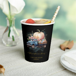 Eine kleine Pumpkin Wasserfarbe Truck Baby Dusche Pappbecher