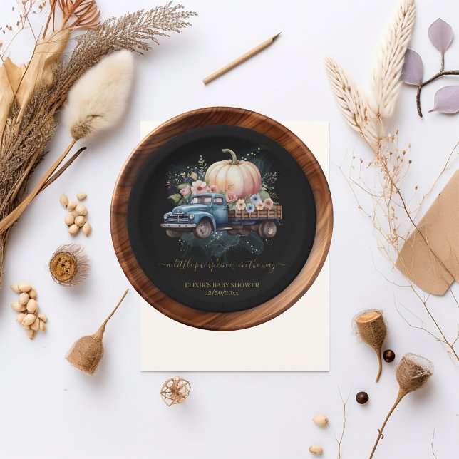Eine kleine Pumpkin Wasserfarbe Truck Baby Dusche Pappteller (Von Creator hochgeladen)