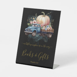 Eine kleine Pumpkin Wasserfarbe Truck Baby Dusche Sockelschild