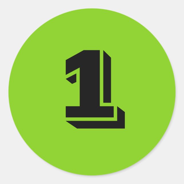 Eine kleine runde Green Number Stickers von Janz (Vorderseite)