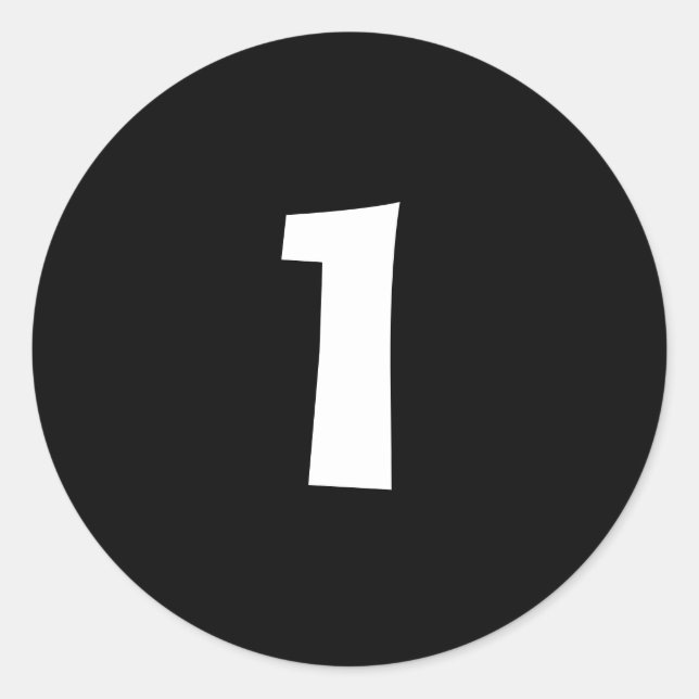 Eine kleine runde schwarze Zahlenklammer von Janz Runder Aufkleber (Vorderseite)