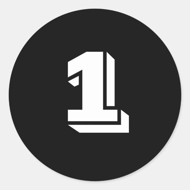 Eine kleine runde schwarze Zahlenklammer von Janz Runder Aufkleber (Vorderseite)