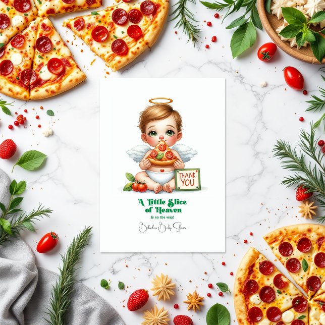 Eine kleine Scheibe Himmel - Babydusche Dankeskarte (A Little Slice of Heaven - Baby Shower Thank You Card)