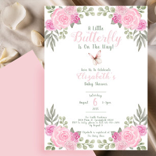 Eine kleine Schmetterlings-Baby-Party-Einladung Einladung