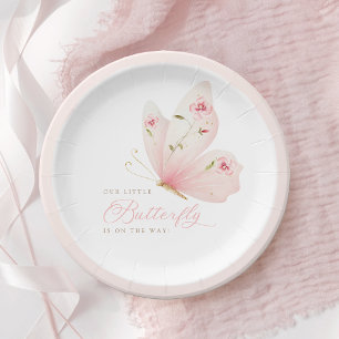 Eine kleine Schmetterlings-Baby-Party Pappteller