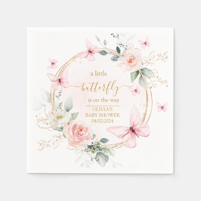 Eine kleine Schmetterlingsdusche Serviette (Vorderseite)