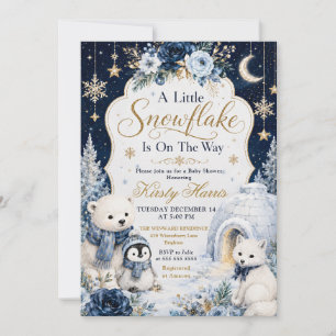 Eine kleine Schneeflocke-Baby-Party Einladung