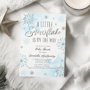 Eine kleine Schneeflocke ist auf dem Weg Baby Show Einladung
